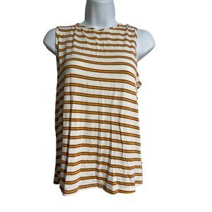 Striped Sleeveless Tank Top With Tie Back Detail by Green Envelope Womens XS